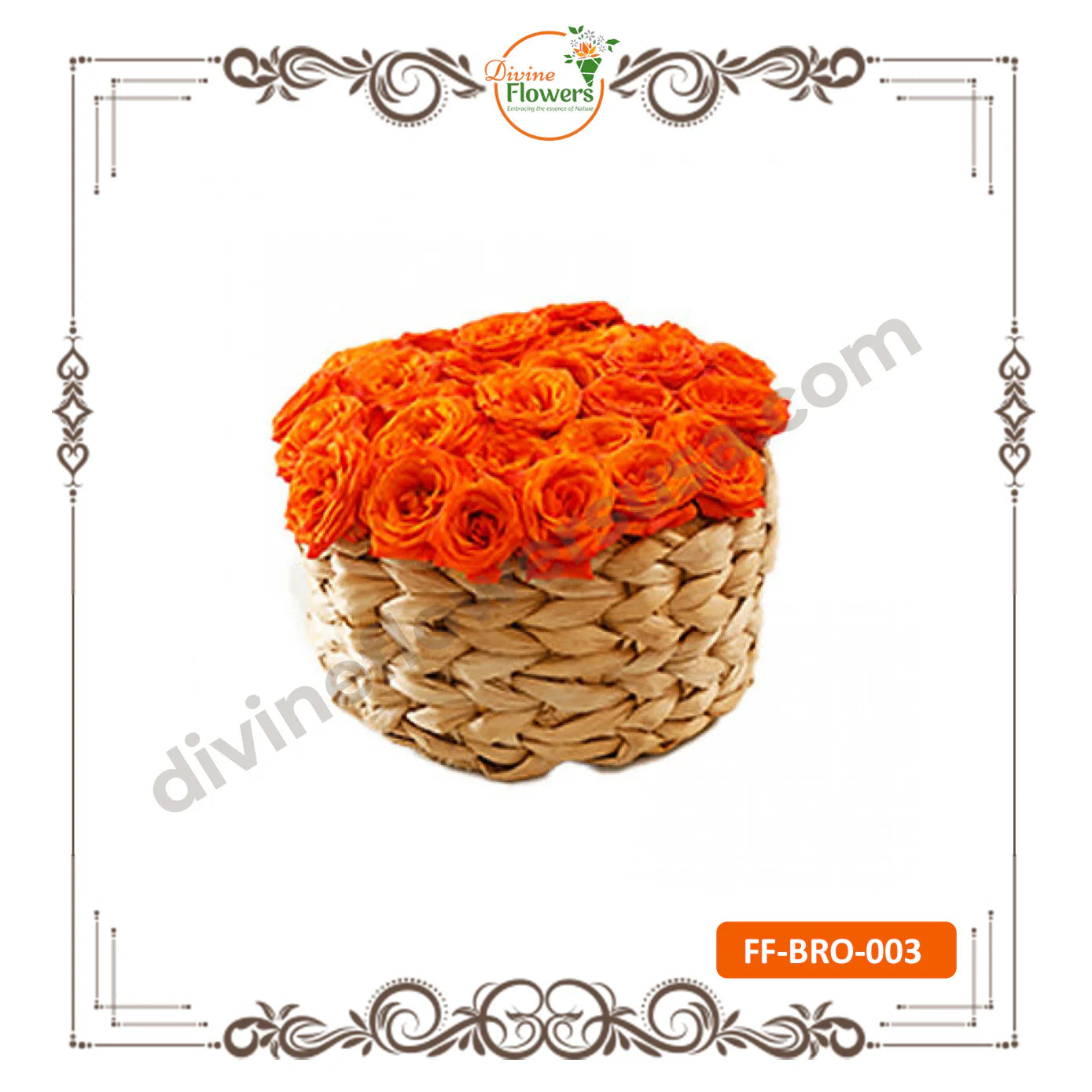 Button Rose Loose Orange (FF-BRO-003)